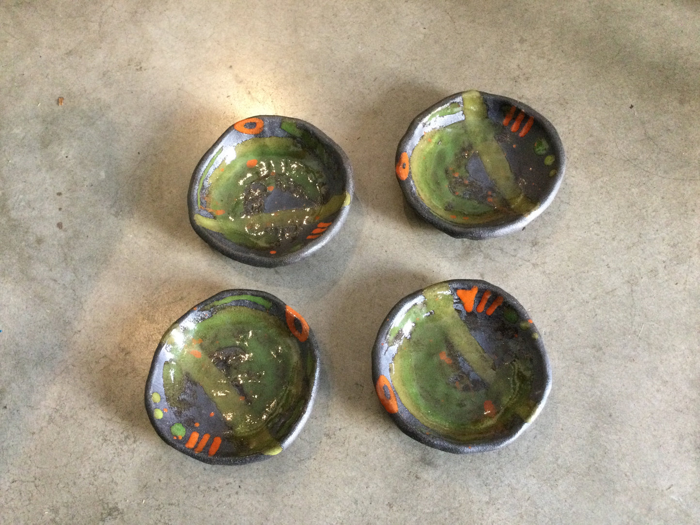 Green Orange Grey Dish