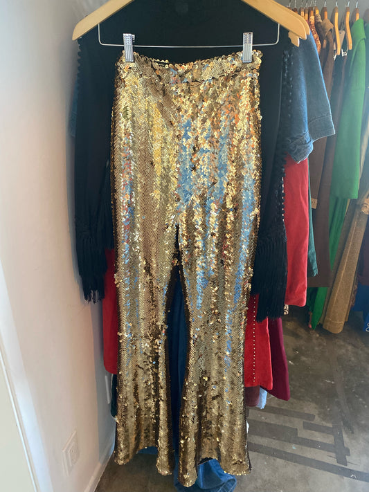 Gold sequin pants