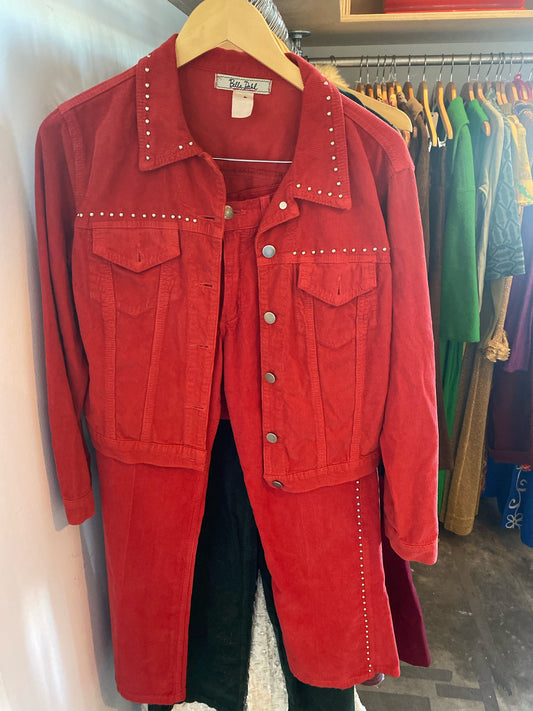 Vintage red corduroy set