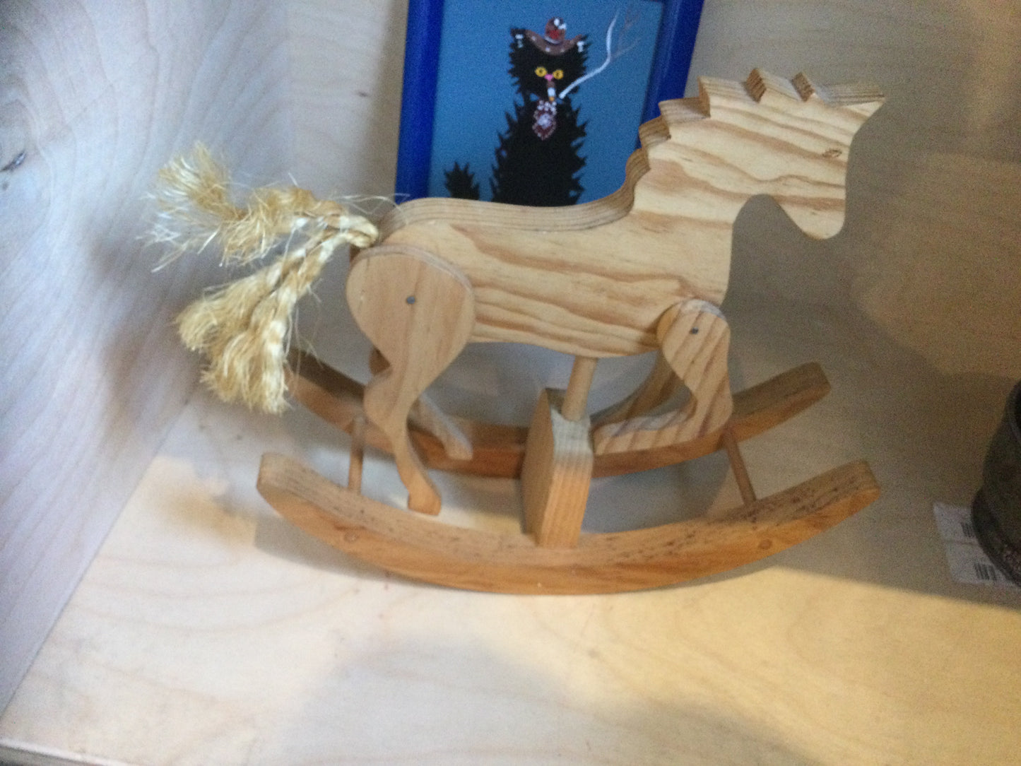 Mini wooden rocking horse