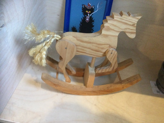 Mini wooden rocking horse