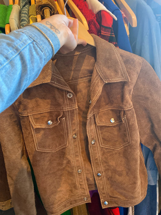 Vintage brown suede long sleeve
