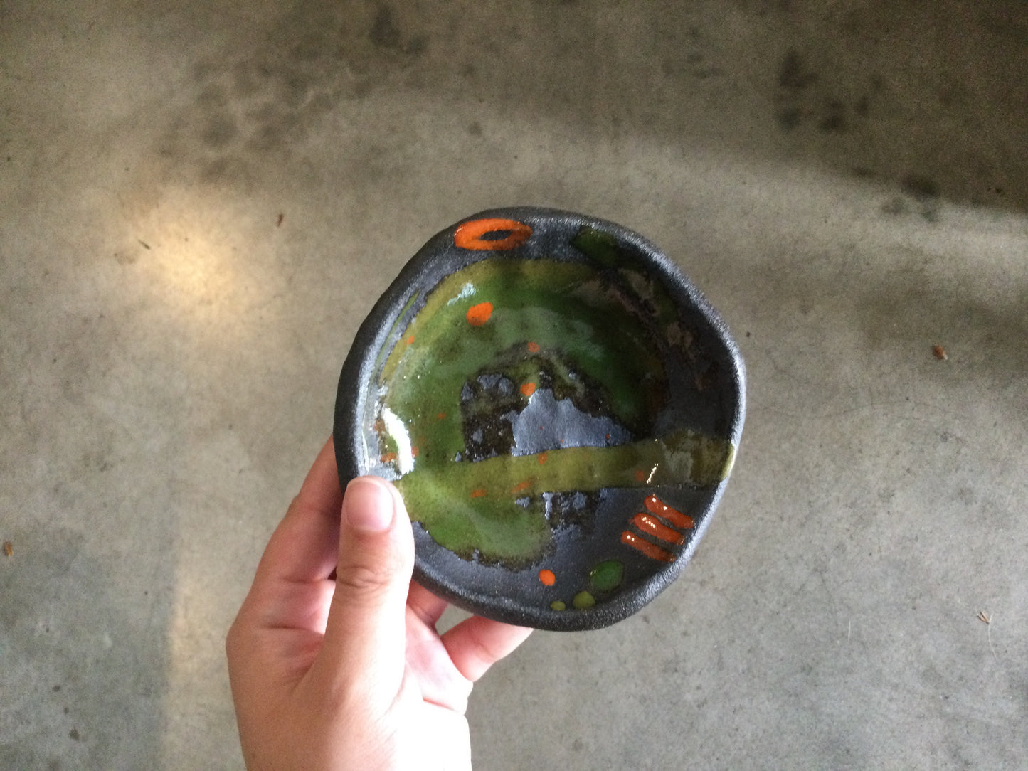 Green Orange Grey Dish