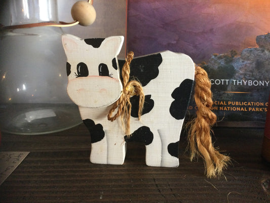 Small wooden cow