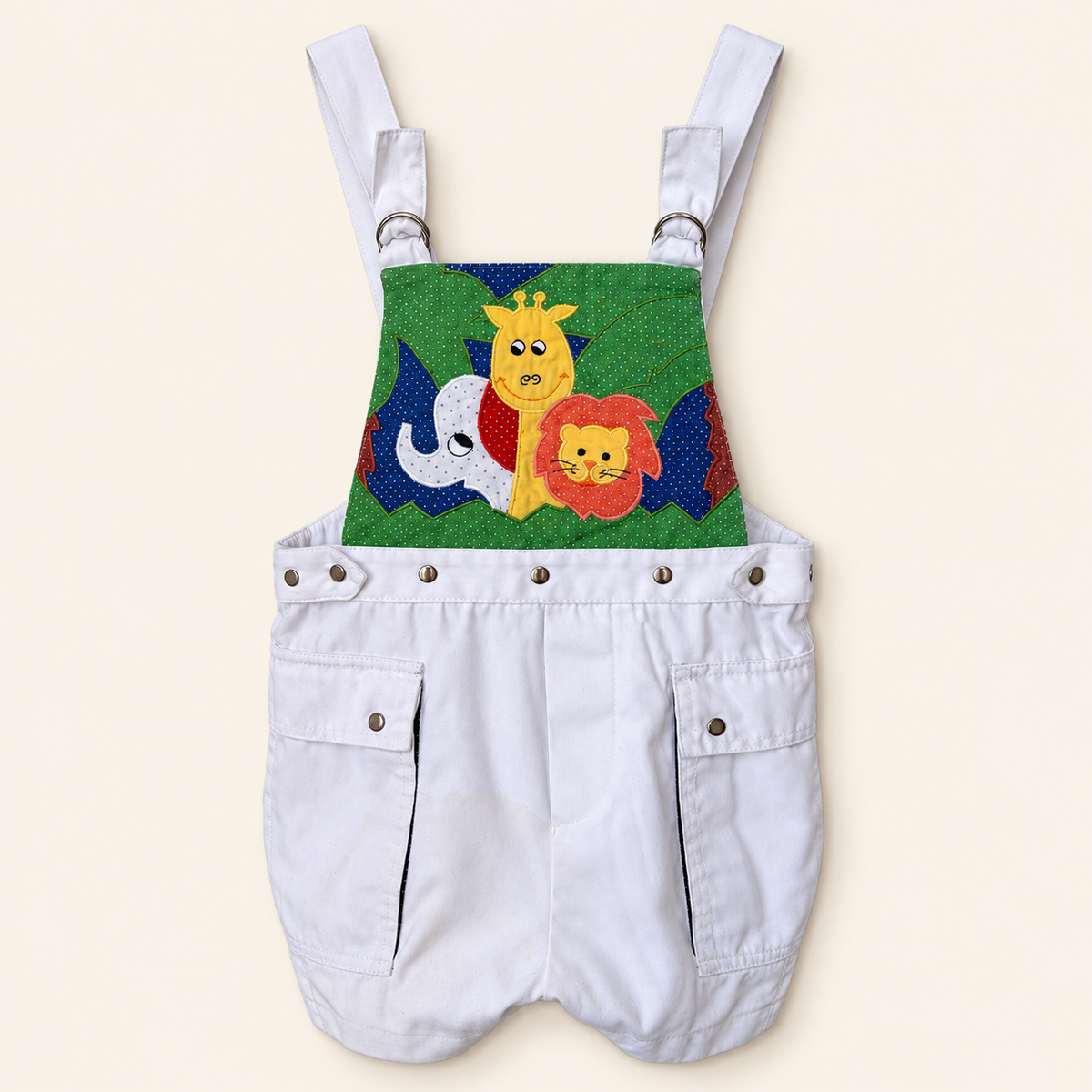 Kid’s 80’s Zoo White Overalls