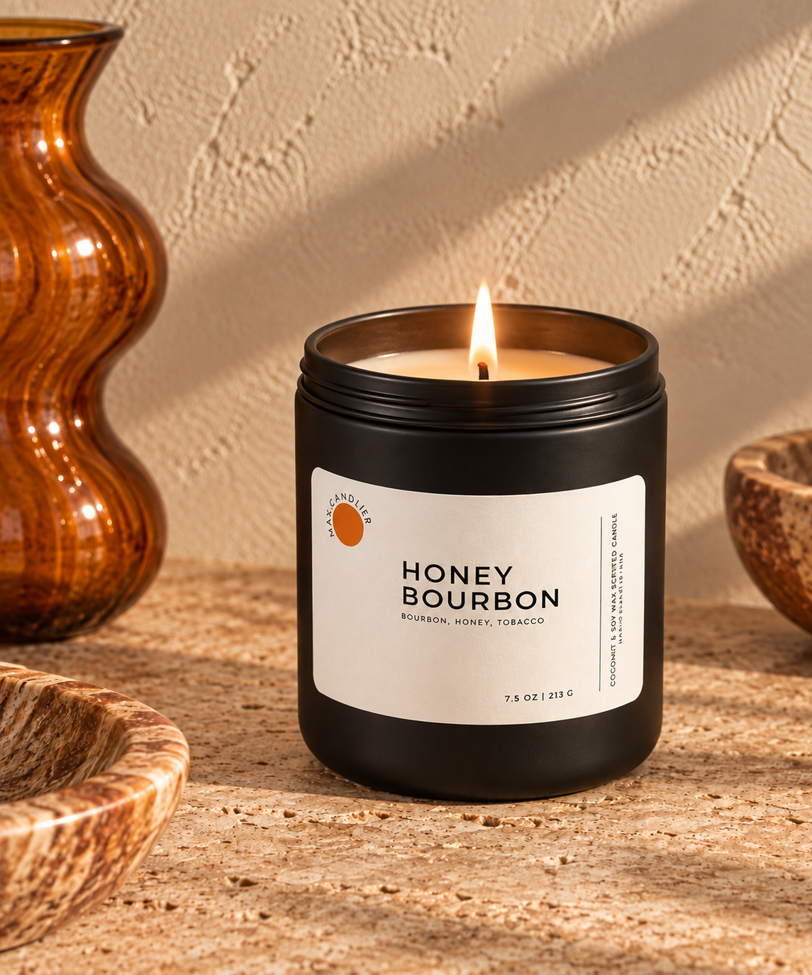 Wooden Wick Candle | Coconut & Soy wax | 7.5 oz