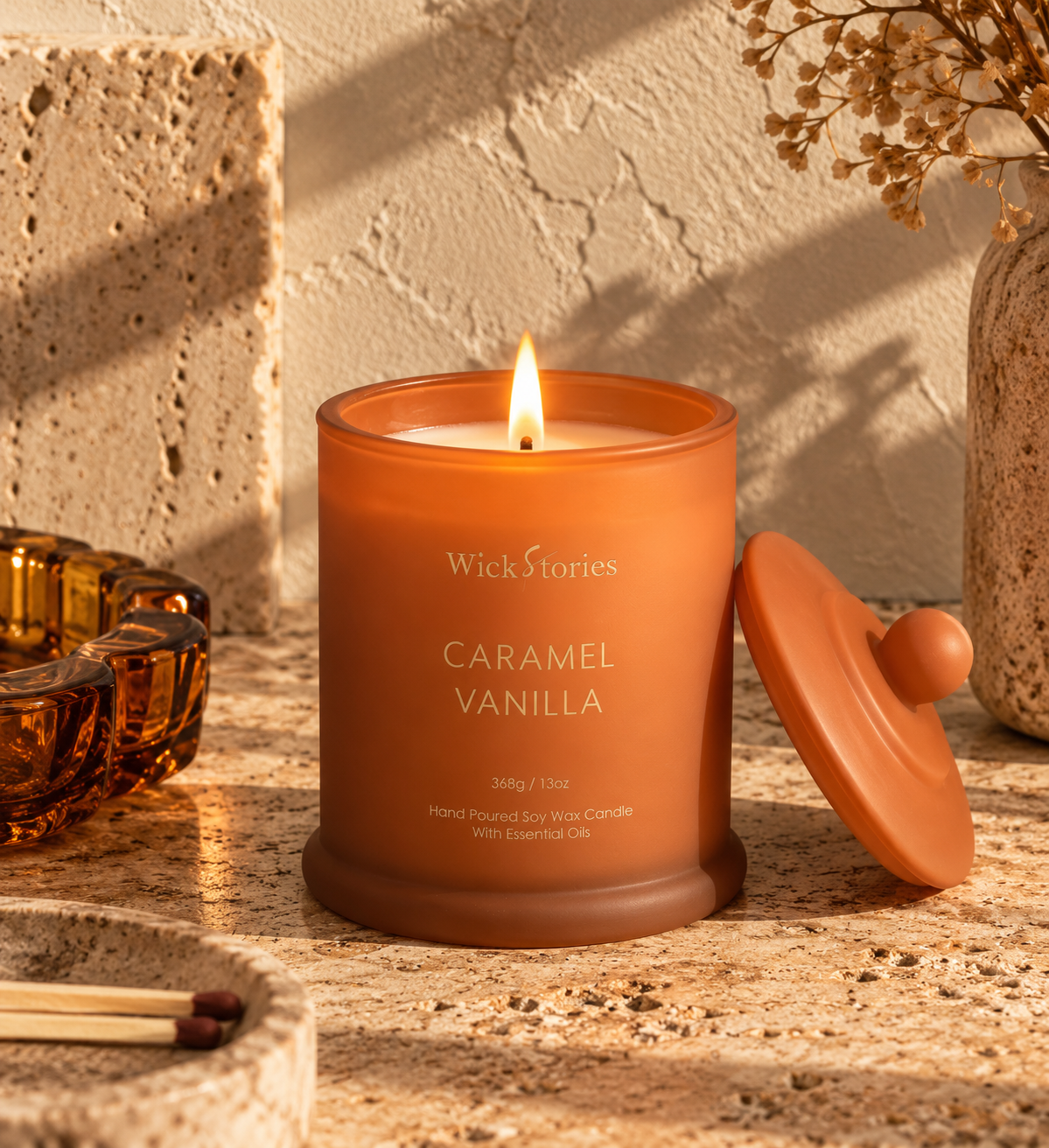 Caramel Vanilla Glass Jar Candles