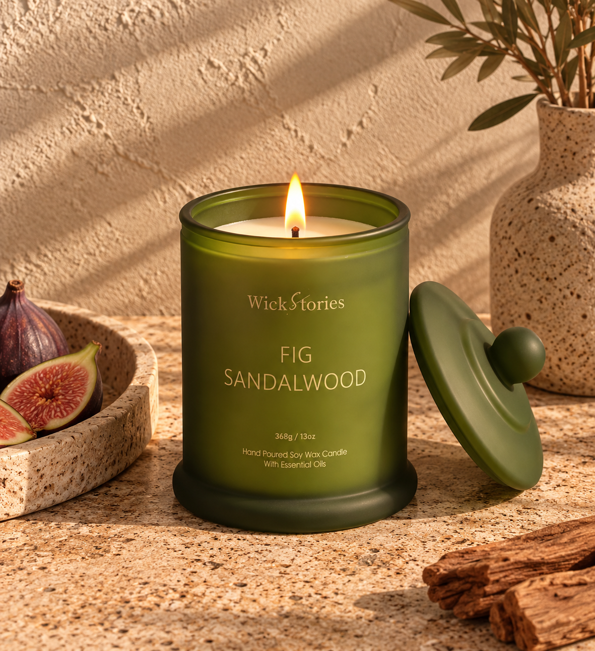 Fig + Sandalwood Glass Jar Candle