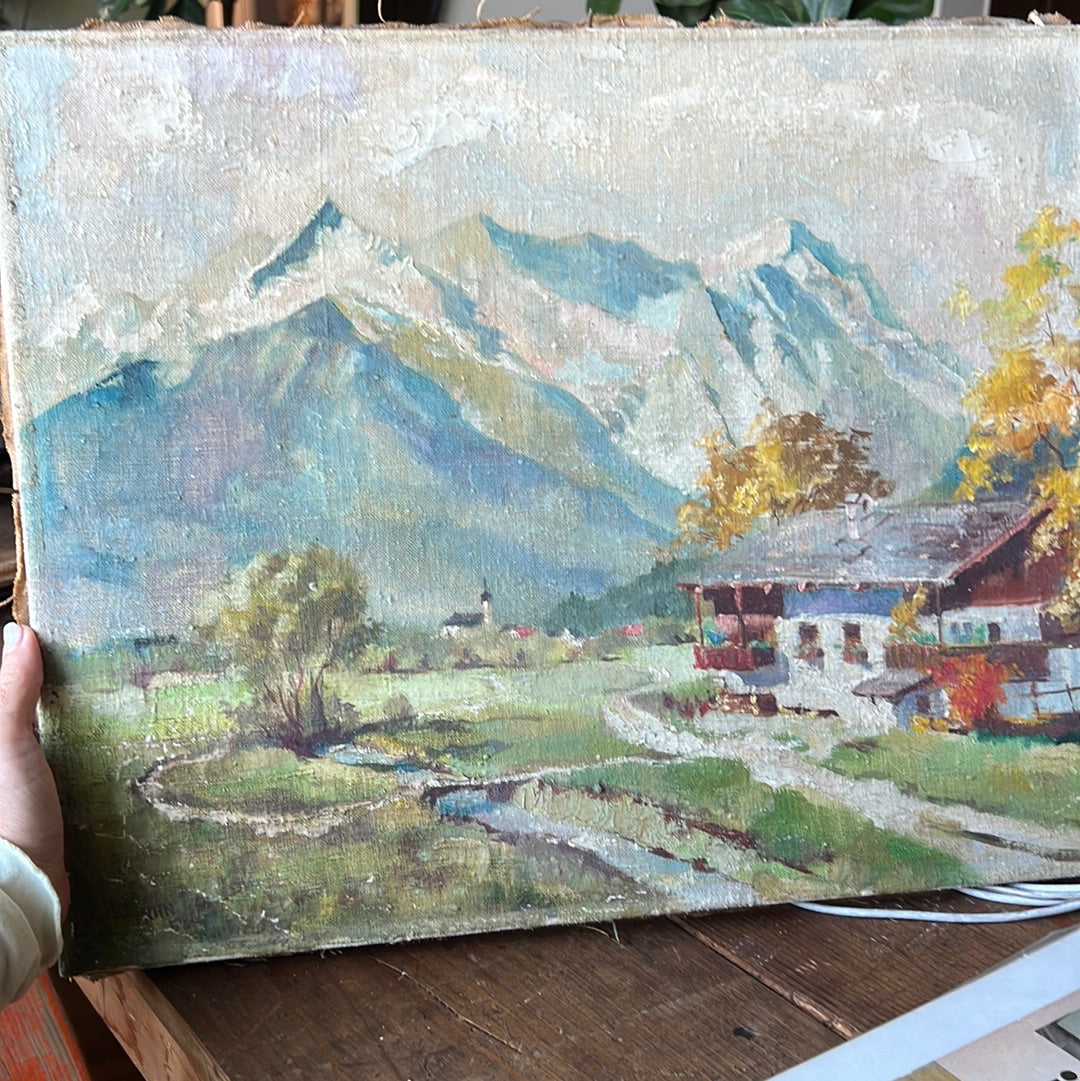 1952 antique Swiss painting