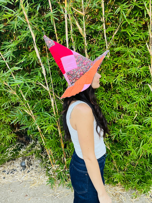 Orange Quilted Witch Hat