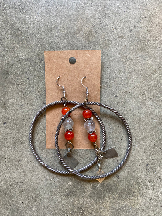 Vintage Carnelian hoops