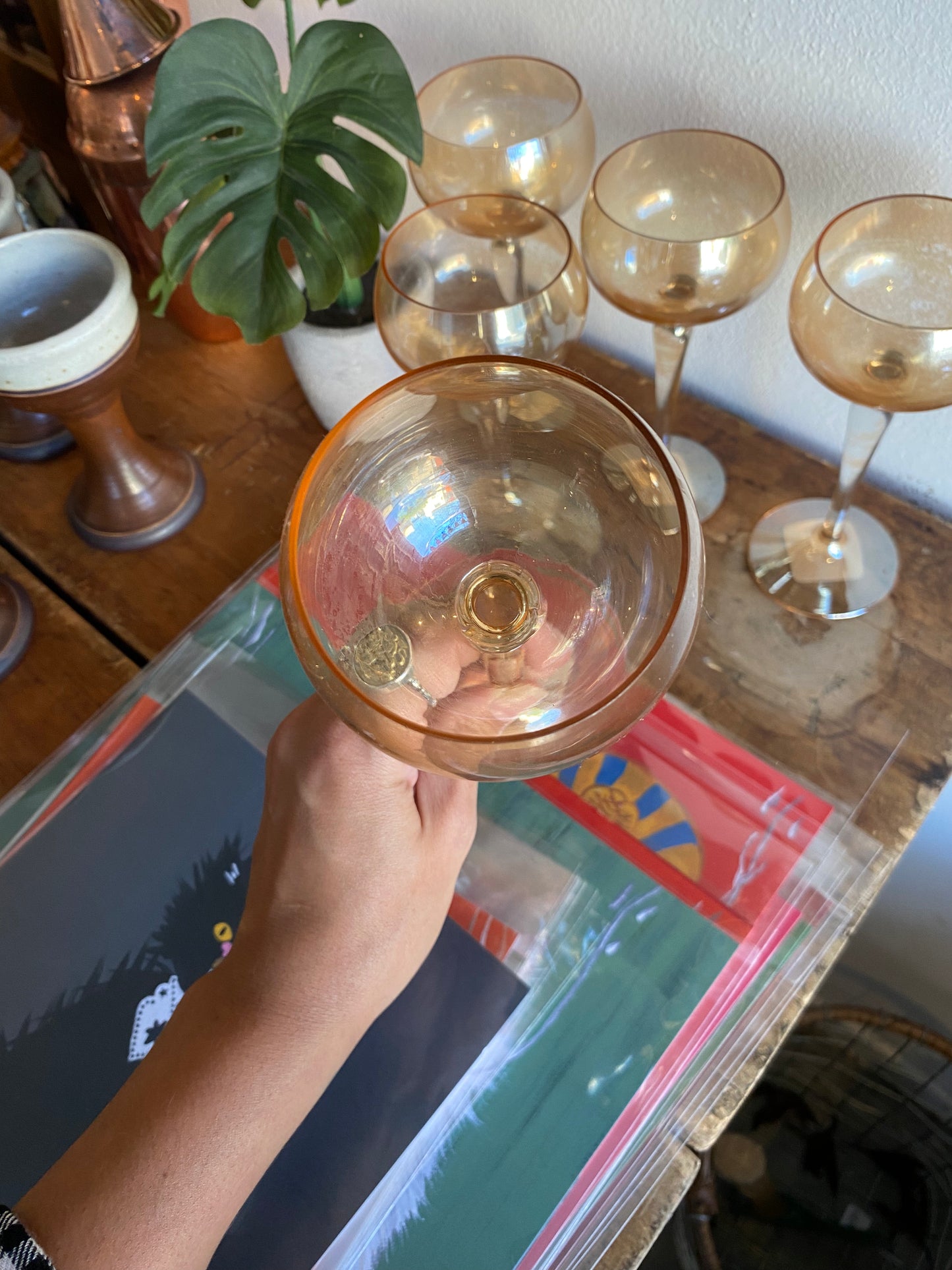 Art Deco Pink Champagne Glasses