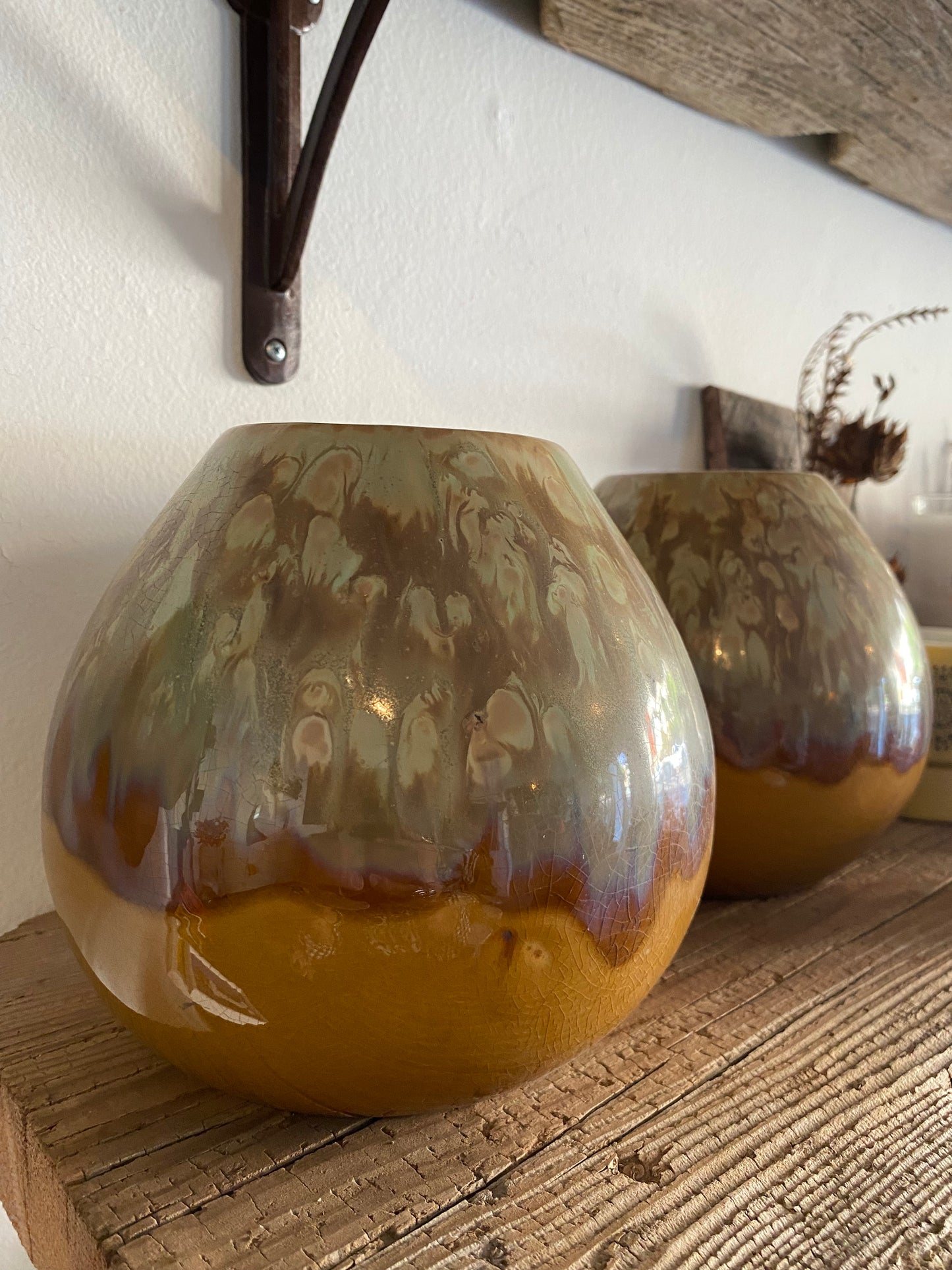 Drip Glaze Studio Pottery Vase/candle holders