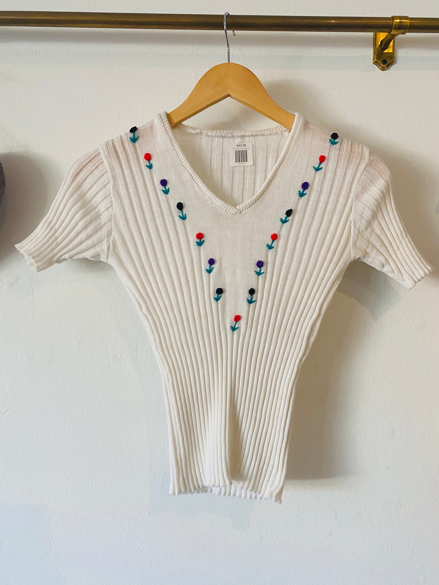 1970's Knitted Flower Top