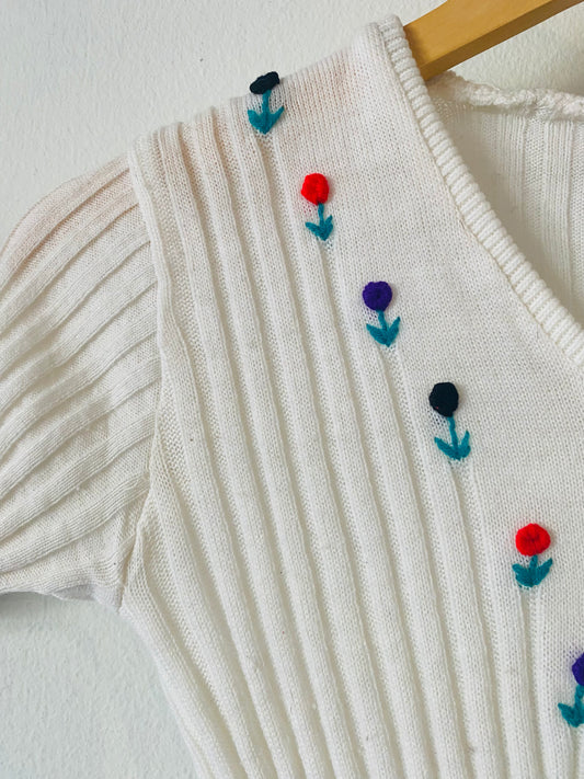 1970's Knitted Flower Top