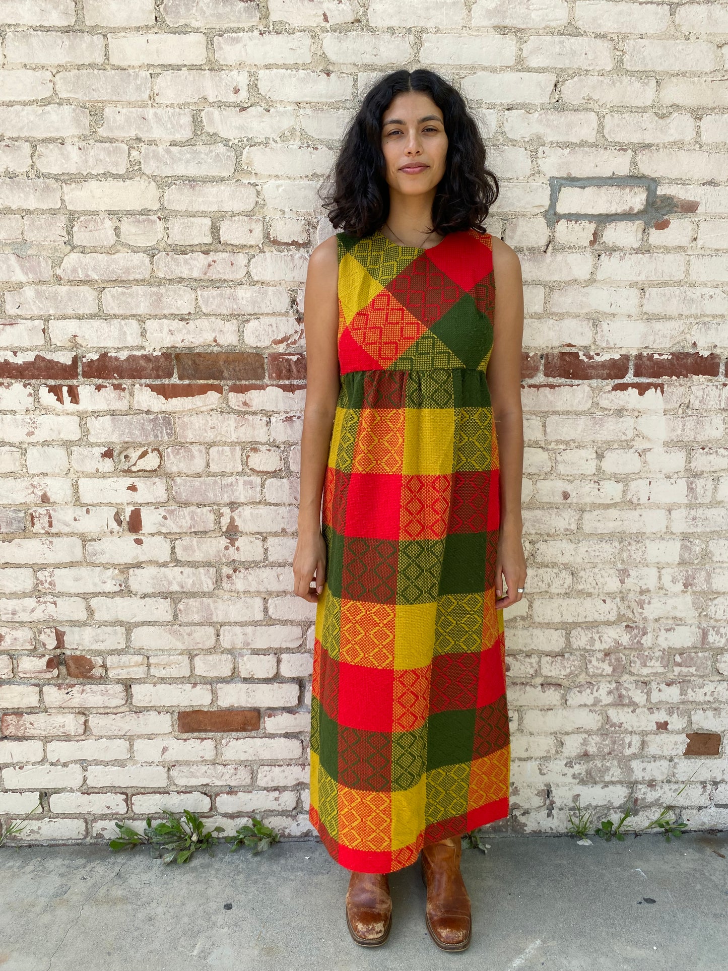 1970's Chas L Lewis Plaid Dress