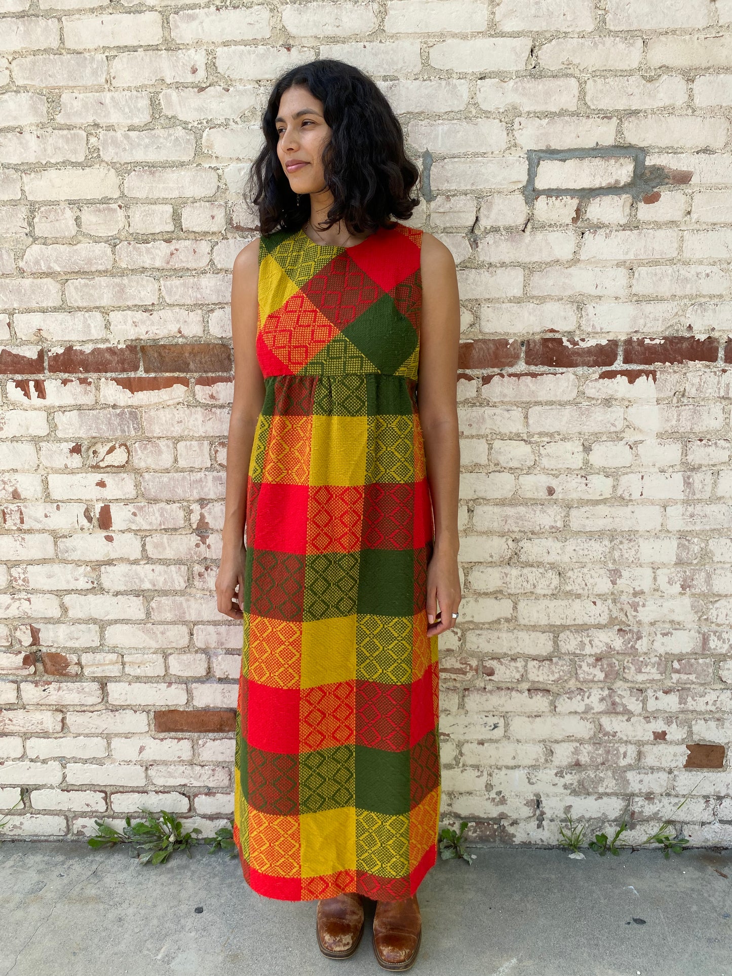 1970's Chas L Lewis Plaid Dress