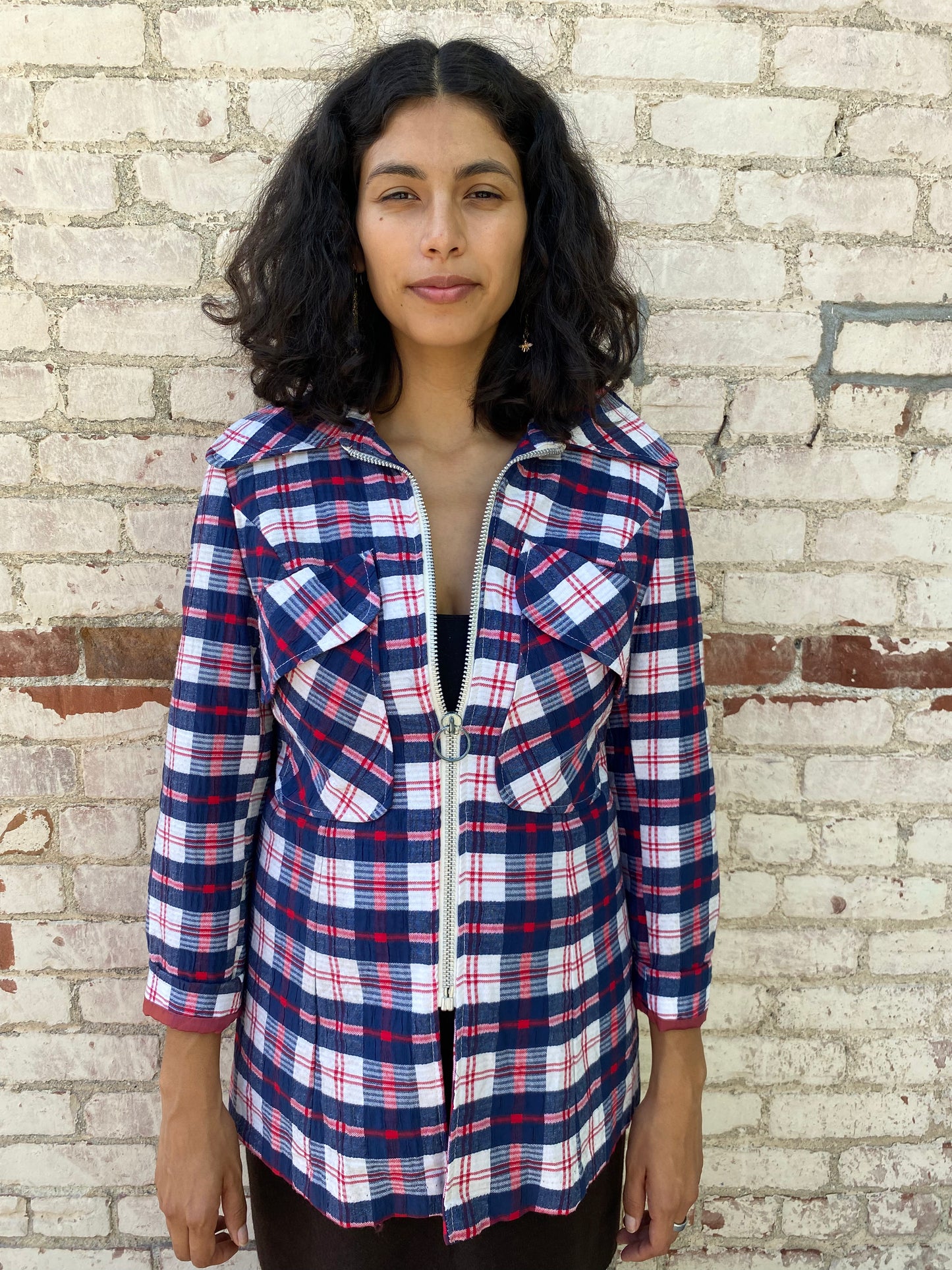 Plaid Zip Up Jacket
