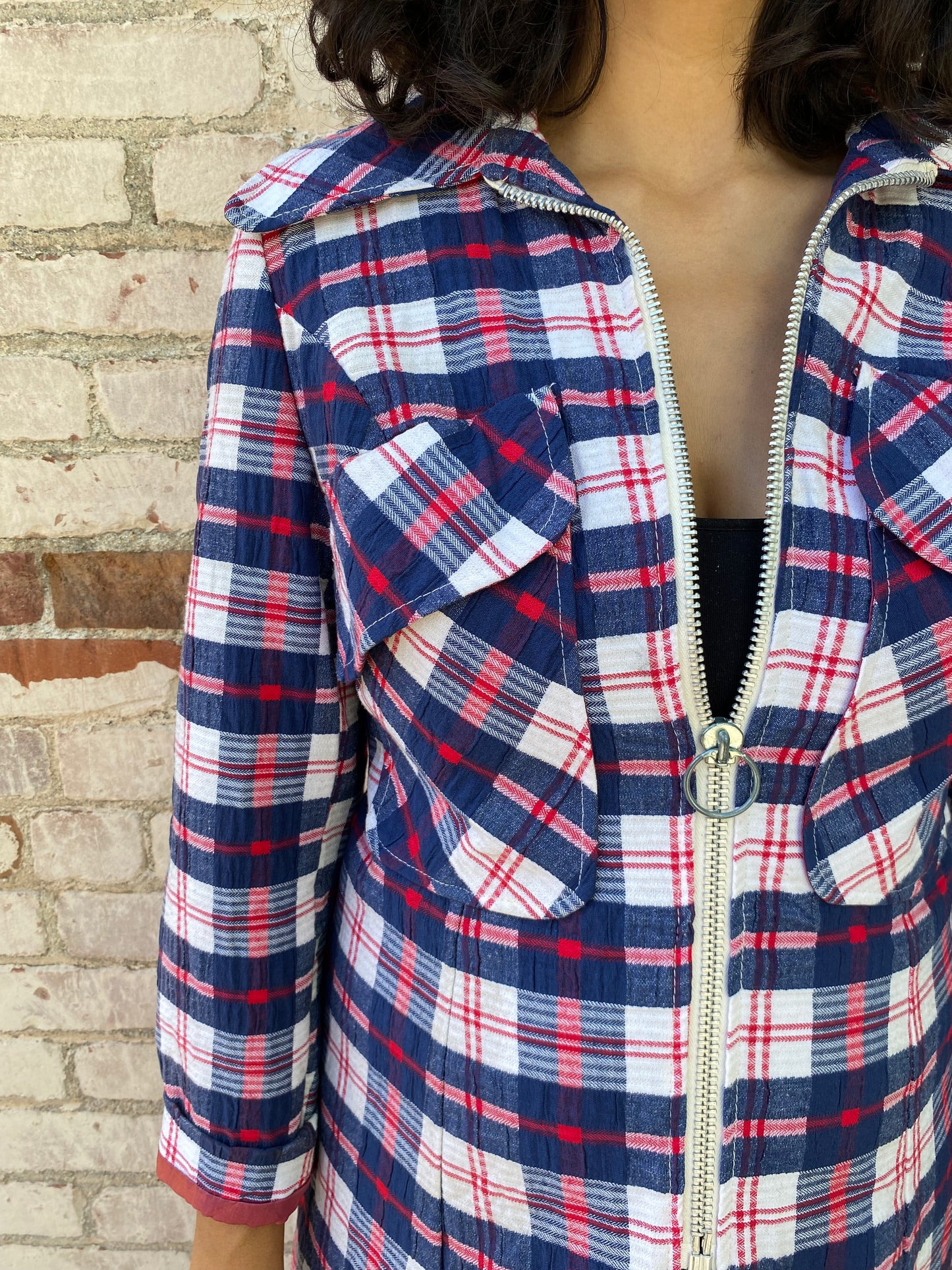 Plaid Zip Up Jacket