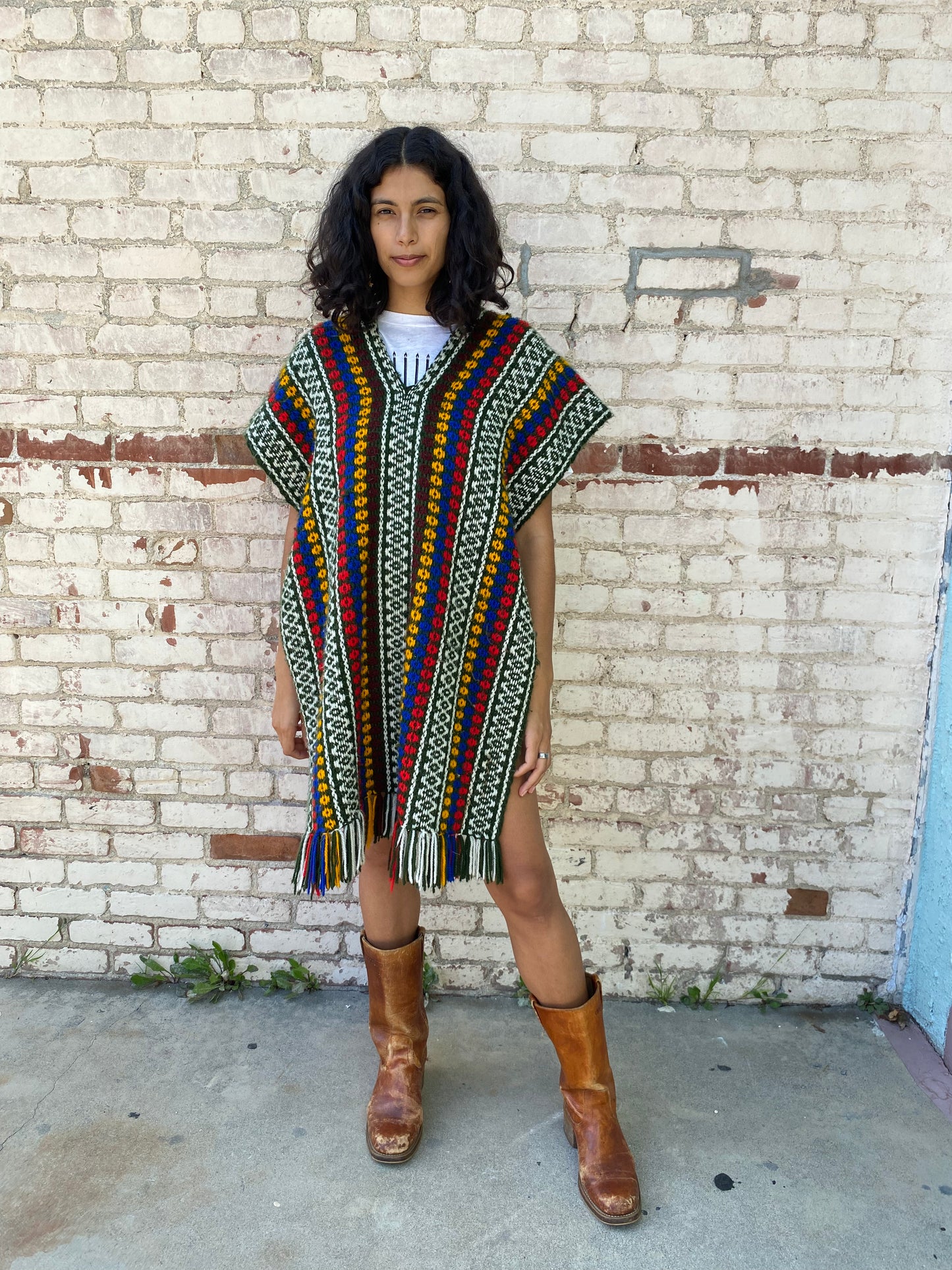 Green Knit Poncho