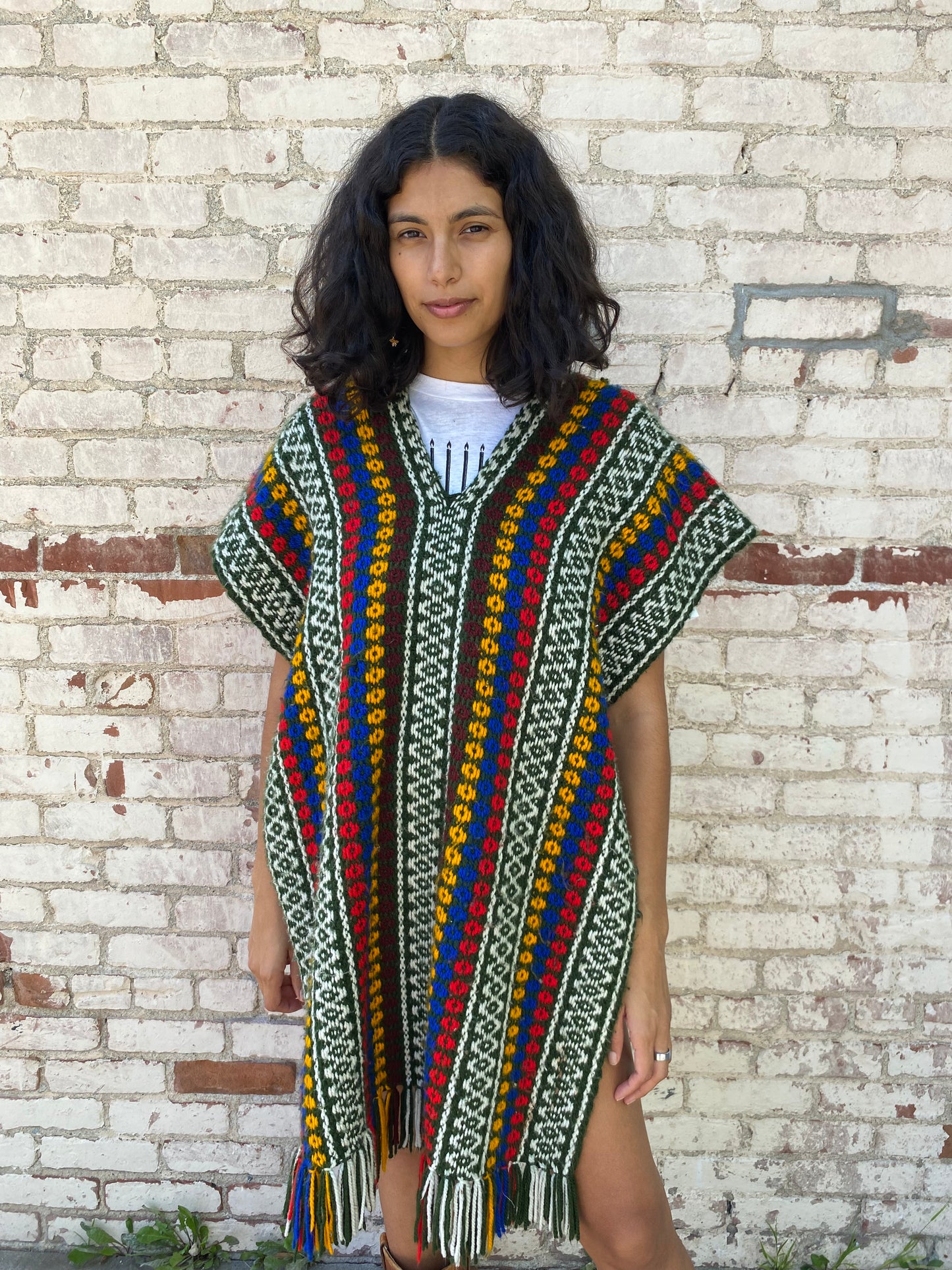 Green Knit Poncho