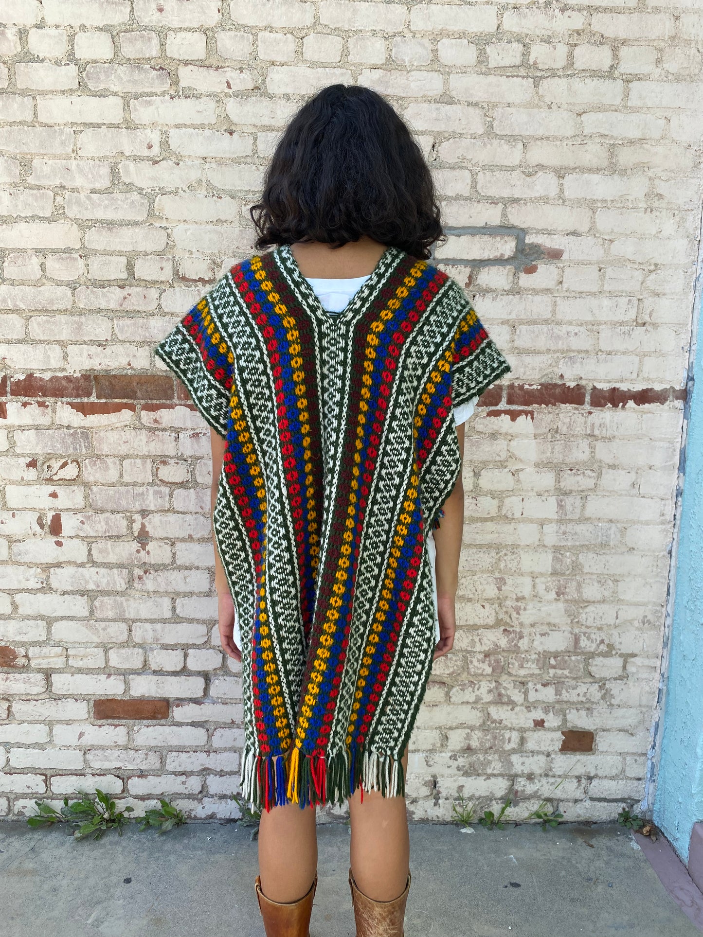 Green Knit Poncho