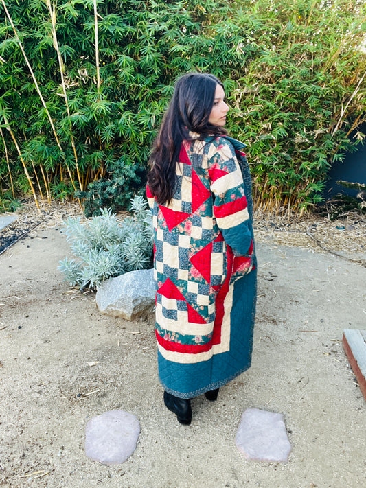 1950's  Handmade Quilt Duster