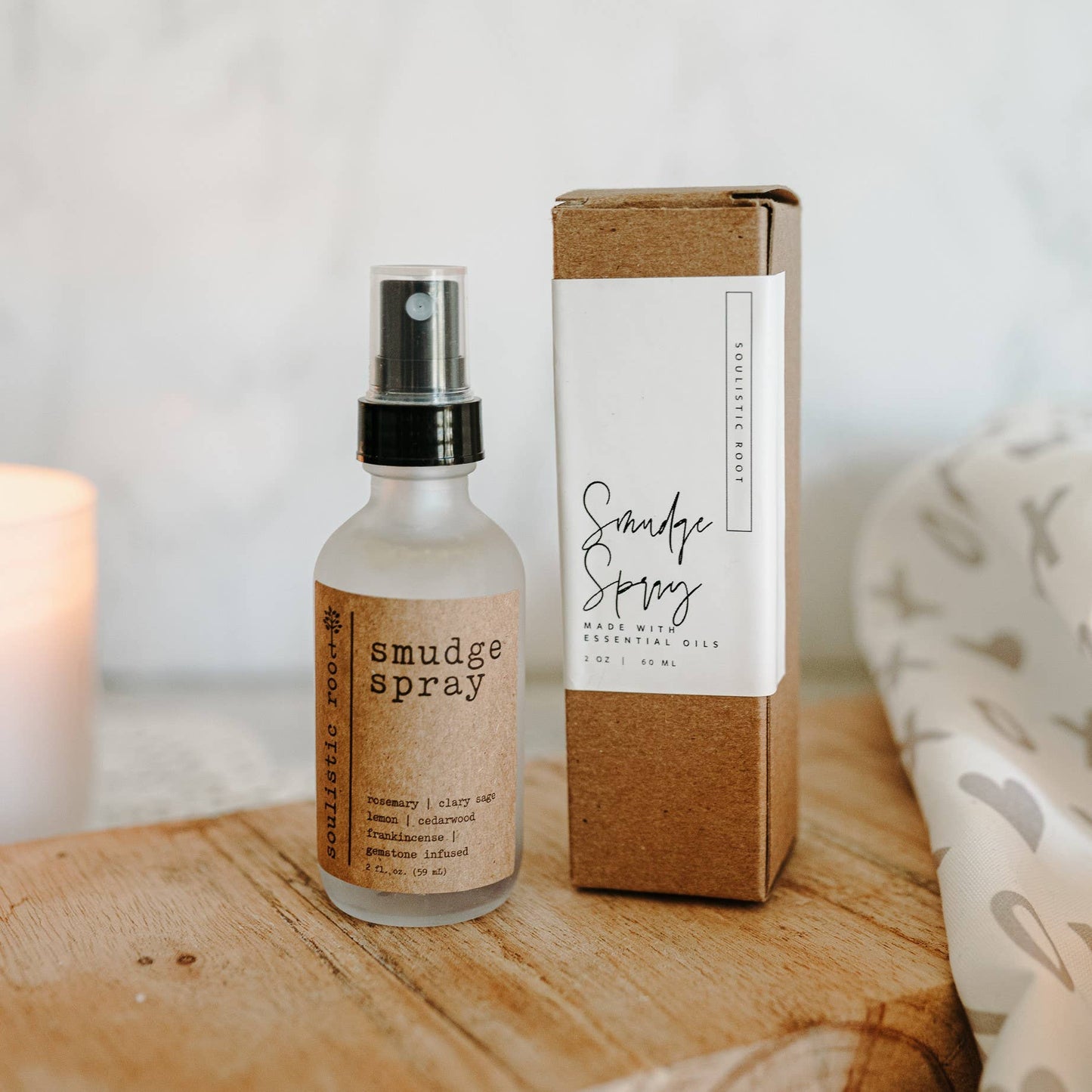 Smudge Spray | Essential Oil Room Spray w/ Amethyst Crystals