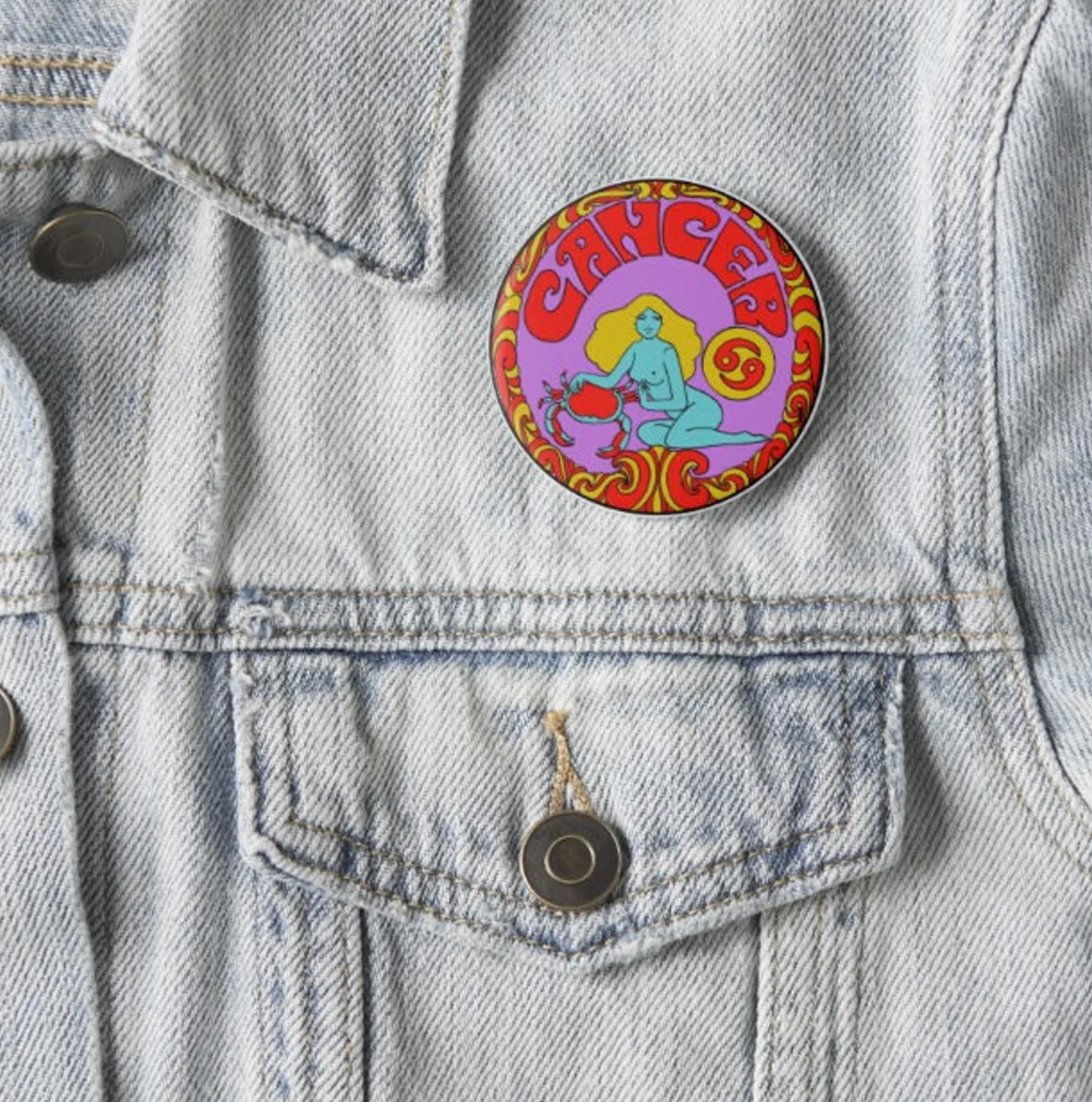 BUTTON Zodiac Cancer